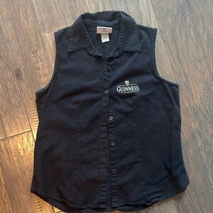 Vintage Guinness Ladies Sleeveless Button Down Top